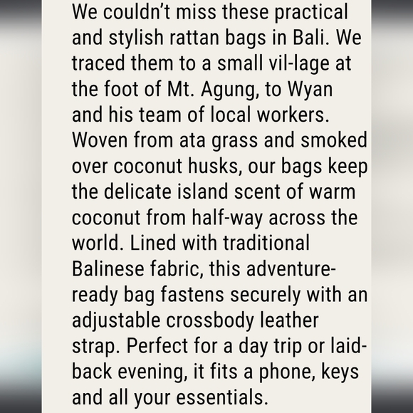 Crabtree and Evelyn Bali Ata Rattan and Leather Crossbody Bag - Picture 6 of 7